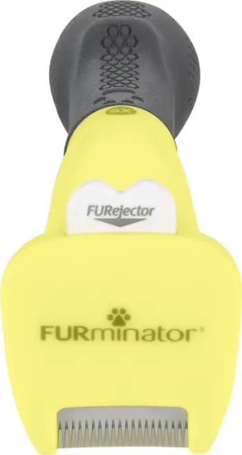 Furminator për qen FURminator Toy Dog XS, për qime të shkurtra, për qen të vegjël, e verdhë e zezë