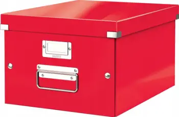 Kuti magazinimi Leitz WOW Click and Store Medium, për dokumente A4, karton i fortë, me doreza metalike