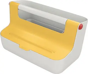 Kuti organizuese Leitz Cosy Storage Container with Handle 61250019, me dorezë, me kapak, e verdhë