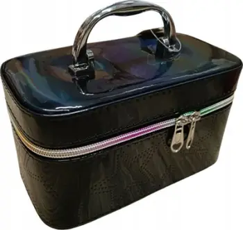 Kuti makeup Adar S Case, me pasqyrë, me zinxhir, 19x11x10cm, shumëngjyrëshe