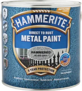 Ngjyrë antikorrozive për metal Hammerite Hammered, 750ml, gri e çekiçuar