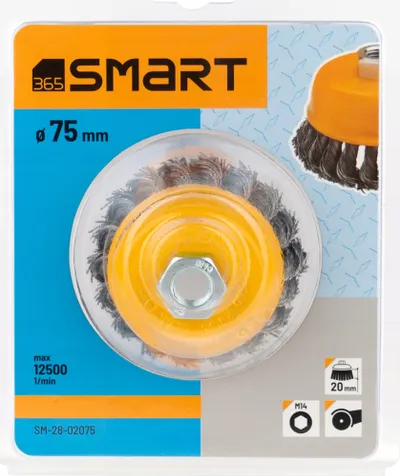 Furçë telash SMART365, 75mm, gërshetuar, gri - 3