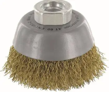 Furçë teli Abraboro End Brush 60mm, M14, tel i valëzuar i veshur me bronz 0.3mm