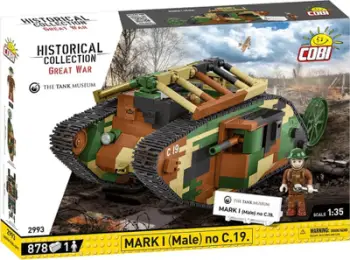 Set blloqesh COBI Mark I Male C19 Tank, 878 pjesë, shkallë 1:35, shumëngjyrësh