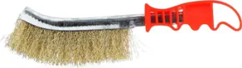 Furçë teli AMiO Wire Brush, për pastrim metalesh, dorezë plastike, portokalli