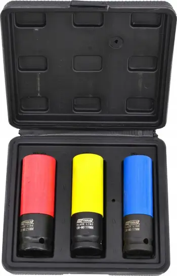 Set çelësa goditës për felne aliazh AW Tools AW38651, 1/2", 17 19 21 mm, shumengjyrësh