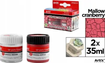 Set bojë akrilike Artix Raspberry me medium plasaritës, 2x35ml