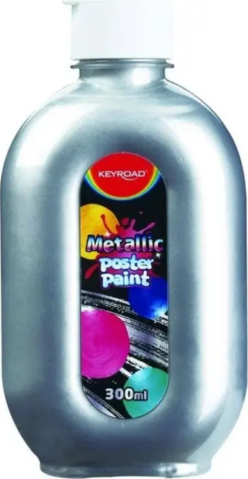 Ngjyrë posteri Keyroad Metallic, 300 ml, argjend
