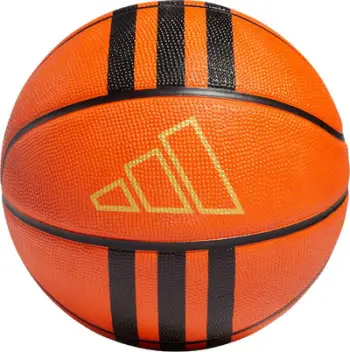 Top basketbolli adidas 3 Stripes Rubber X3, madhësia 7, gome e qëndrueshme, portokalli