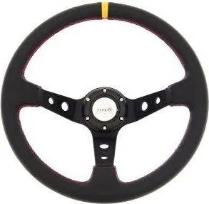 Timon sportiv MTuning Steering Wheel Pro 350mm, offset 80mm, karbon, i verdhë - 1