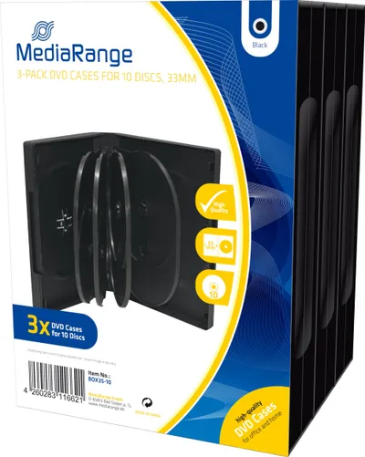 Kuti optike MediaRange BOX35-10, për 10 disqe DVD, e zezë - 2