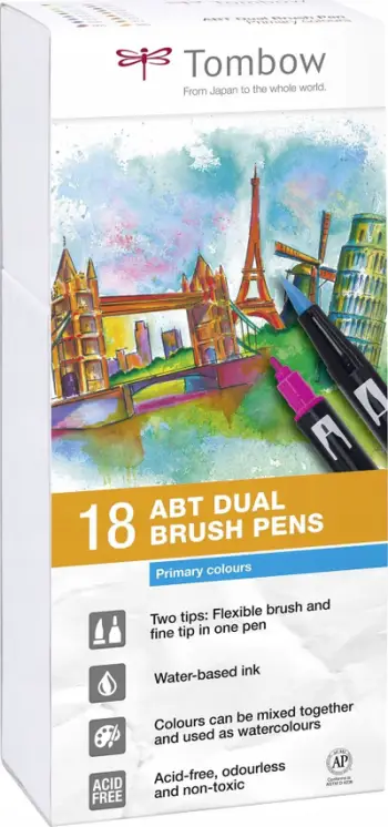 Set brush pena Tombow ABT-18P-1, 18 copa, shumëngjyrëshe