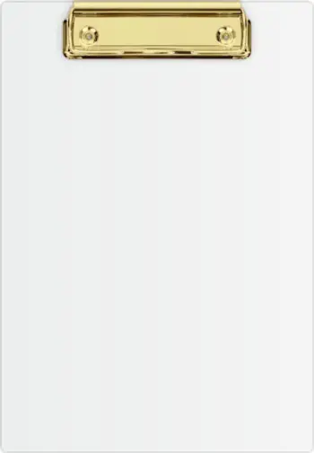 Clipboard A4 BIURFOL KHG-01-10, mekanizëm metalik ari, i bardhë