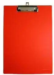 Clipboard A4 Office, kapëse metalike, karton me PVC, i kuq
