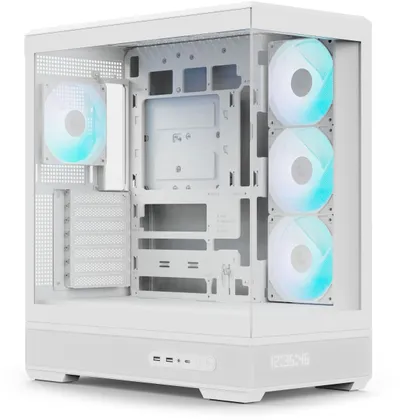 Kuti PC Aerocool P500B Mid Tower, ATX, xham i temperuar, e bardhë - 1