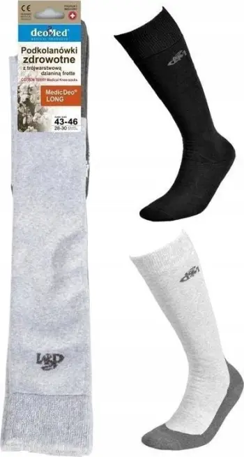 Çorape deri në gju JJW MEDIC DEO LONG, antiseptike, gri hiri, 35-37