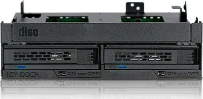 Kuti për hard disk ICY DOCK, 2x 2.5", e zezë - 1
