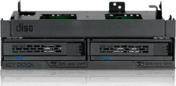 Kuti për hard disk ICY DOCK, 2x 2.5", e zezë