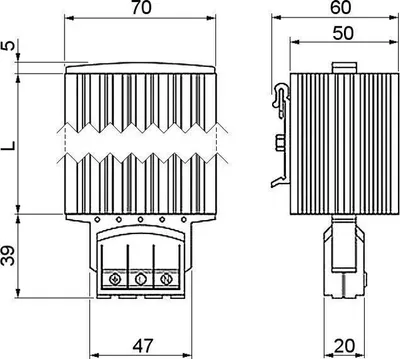Ngrohës paneli HG-140, 60W, semiconductor, i zi - 7