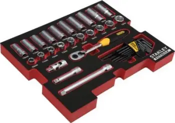 Set çelësash me kapak Stanley Fatmax FMHT0-74296, 38 pjesë, 3/8", i kuq