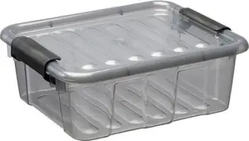 Kuti ruajtëse Plast Team Home Box, 1.6L, me kapak, gri