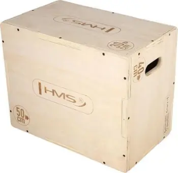 Kuti plyometrike HMS DSC04, dru, 50x40x30cm, kafe