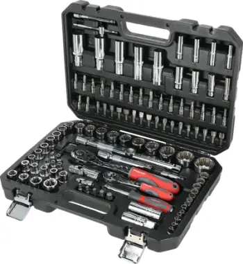 Set çelësash tubular Proline 113EL, 1/2" dhe 1/4", në valixhe, gri