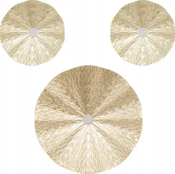 Set dekorativ muri Atmosphera Leslie, 3 copë, metal, ngjyrë ari