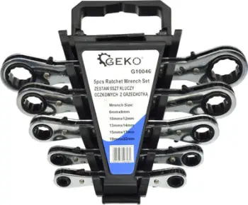 Set çelësa unazorë me racë Geko, 5 copë, 6-22mm, CrV