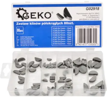 Set çelësash bllokues gjysmë rrethorë GEKO G02918, 80 copë, metalik