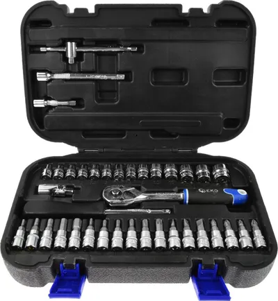 Set çelësash tubë GEKO 1/4", 38 pjesë, CrV, në kuti plastike - 4