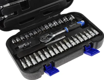 Set çelësash tubë GEKO 1/4", 38 pjesë, CrV, në kuti plastike - 5