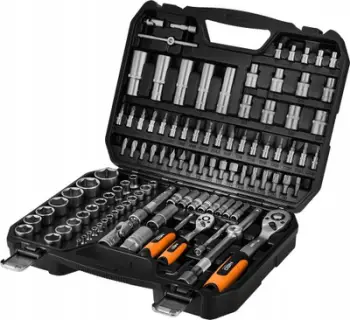 Set çelësa me goditje NEO, 110 copë, 1/2" dhe 1/4", mbarim satinë