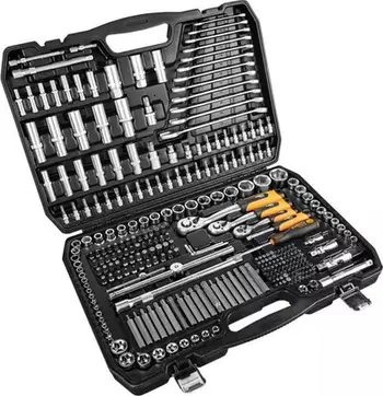Set çelësash dhe daltash Neo Tools 10-218, 300 pjesë, me valixhe, portokalli
