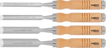Set dalta druri NEO, 4 copë, 6-24 mm, dorezë druri