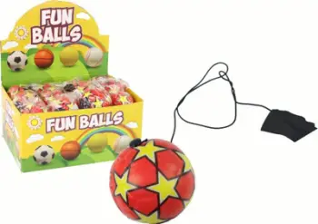 Top futbolli me llastik Leantoys Football On Jojo, 6cm, i kuq me yje