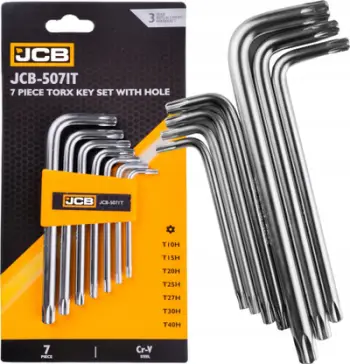 Set çelësa TORX JCB JCB-5071T, 7 copa, T10H T40H, çelik Cr V