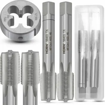 Set çeqe dhe filiere M12x1 HSS, për filetë metrike, në kuti plastike