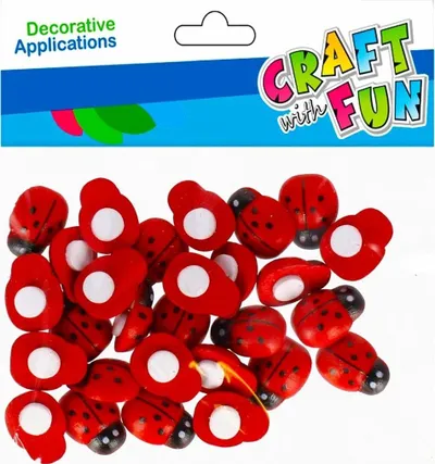 Set dekorativ Craft with Fun, buburreca druri ngjitës 15mm, 25 copë - 3