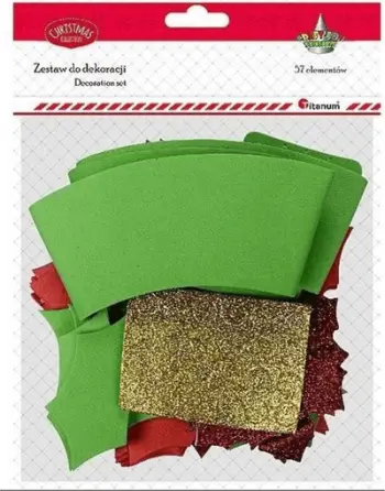 Set dekorativ Titanum Assembly Wreath, 57 pjesë, kurorë 33.5cm, shumëngjyrësh