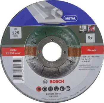 Set disqe prerëse Bosch A 30 S BF, 125 mm, metal hekurt, 5 copë