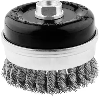 Furre teli për brusilë INGCO Wire Brush End Reinforced, 100mm, tel inox, M14