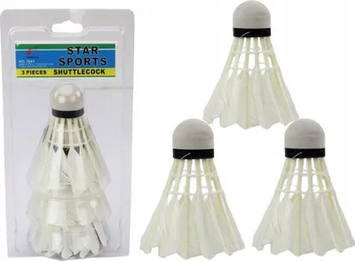 Toptha badminton Leantoys, me pupla natyrale, set 3 copë, të bardhë - 1
