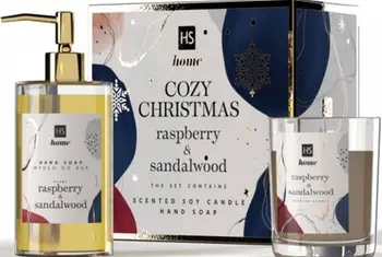 Set dhurate Hiskin Cozy Christmas, sapun duarsh 250ml, qiri soje 150g, mjedër dhe sandall