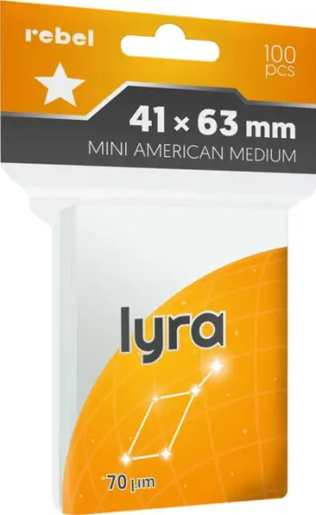Futulla letra loje Rebel Lyra, 41x63mm, 100 copë, transparente