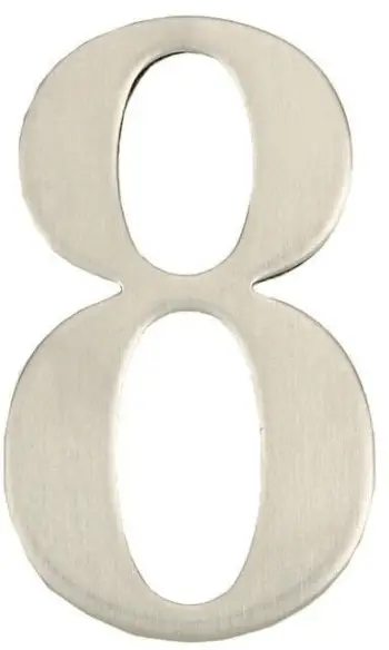 Numër dere Stainless Steel SS 8, 62mm, çelik inox, argjendtë