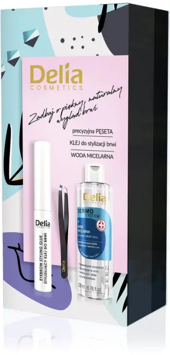 Set dhuratë Perfect Eyebrows Dermosystem, pincetë, ngjitës vetullash, ujë micelar