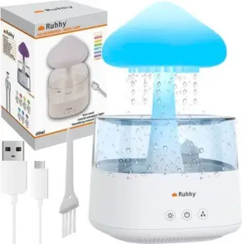 Lagështues ajri ultrasonik RUHHY, 450ml, llampë nate LED, shumëngjyrëshe