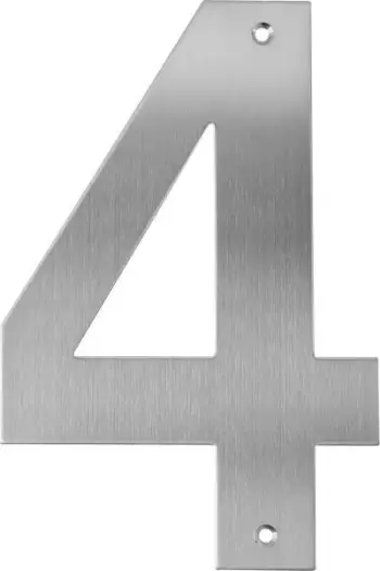 Numër shtëpie Home>it 4, çelik inox, ngjyrë argjendi