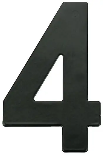 Numër shtëpie Plastena MB-4, shifra 4, 145mm, i zi